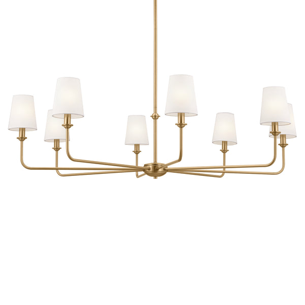 Eight Light Chandelier from the Pallas Collection in Brushed Natural Brass Finish by Kichler