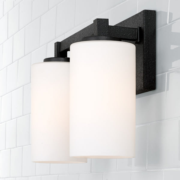 Two Light Vanity from the Ravenwood Collection in Black Iron Finish by Capital Lighting
