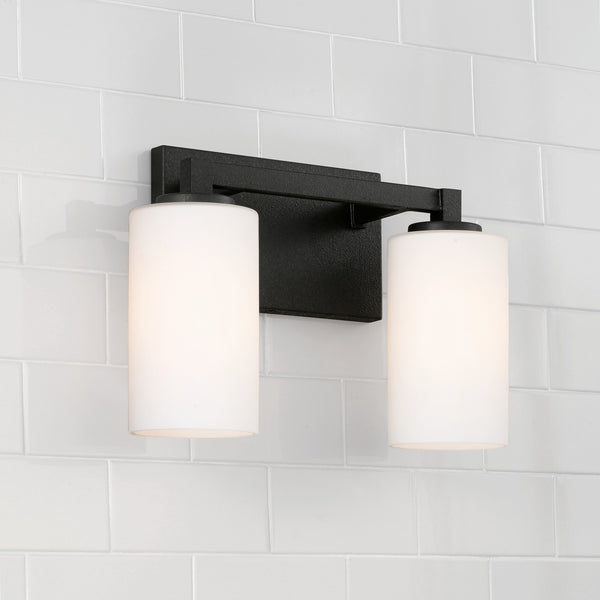 Two Light Vanity from the Ravenwood Collection in Black Iron Finish by Capital Lighting