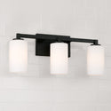 Three Light Vanity from the Ravenwood Collection in Black Iron Finish by Capital Lighting