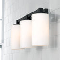 Three Light Vanity from the Ravenwood Collection in Black Iron Finish by Capital Lighting