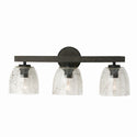 Three Light Vanity from the Clive Collection in Carbon Grey and Black Iron Finish by Capital Lighting