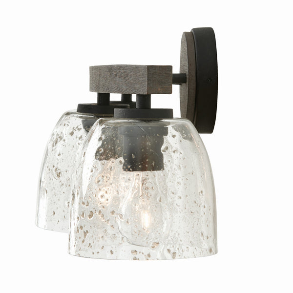Three Light Vanity from the Clive Collection in Carbon Grey and Black Iron Finish by Capital Lighting