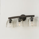 Three Light Vanity from the Clive Collection in Carbon Grey and Black Iron Finish by Capital Lighting
