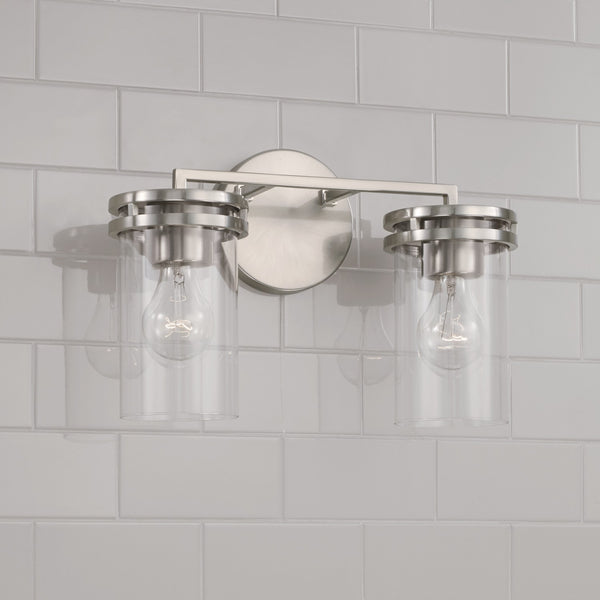 Two Light Vanity from the Fuller Collection in Brushed Nickel Finish by Capital Lighting