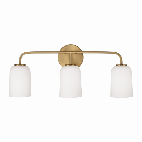 Three Light Vanity from the Lawson Collection in Aged Brass Finish by Capital Lighting