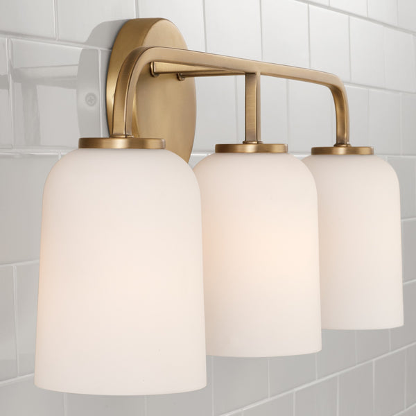 Three Light Vanity from the Lawson Collection in Aged Brass Finish by Capital Lighting