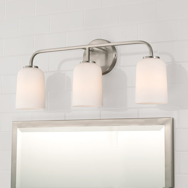 Three Light Vanity from the Lawson Collection in Brushed Nickel Finish by Capital Lighting
