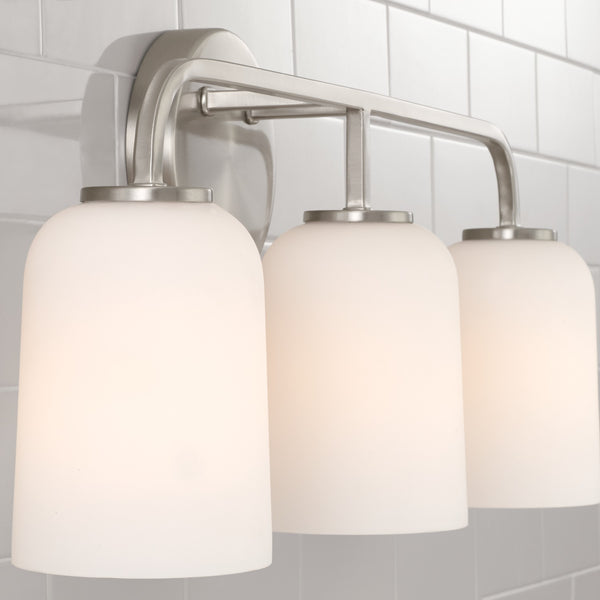 Three Light Vanity from the Lawson Collection in Brushed Nickel Finish by Capital Lighting