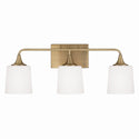 Three Light Vanity from the Presley Collection in Aged Brass Finish by Capital Lighting