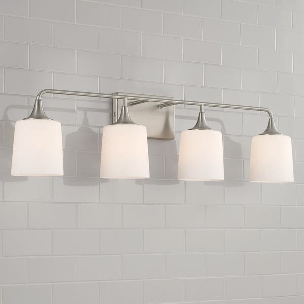 Four Light Vanity from the Presley Collection in Brushed Nickel Finish by Capital Lighting