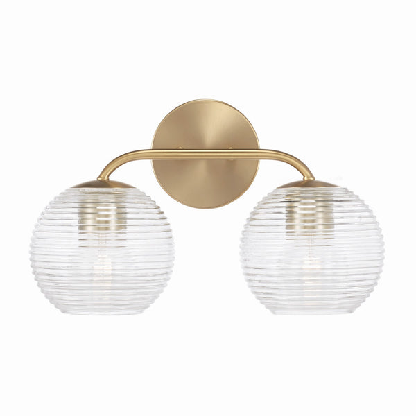 Two Light Vanity from the Dolan Collection in Matte Brass Finish by Capital Lighting