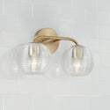 Two Light Vanity from the Dolan Collection in Matte Brass Finish by Capital Lighting