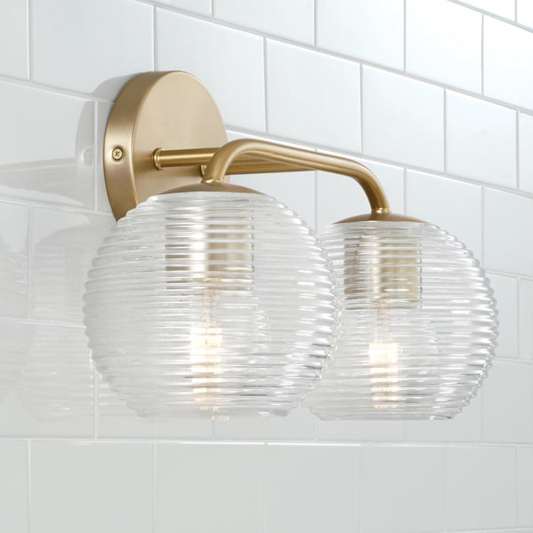 Two Light Vanity from the Dolan Collection in Matte Brass Finish by Capital Lighting