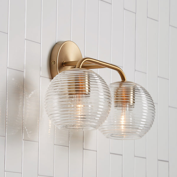 Two Light Vanity from the Dolan Collection in Matte Brass Finish by Capital Lighting