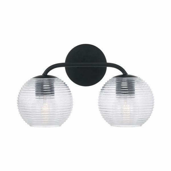 Two Light Vanity from the Dolan Collection in Matte Black Finish by Capital Lighting