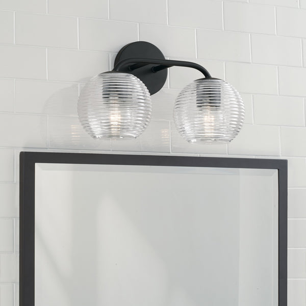 Two Light Vanity from the Dolan Collection in Matte Black Finish by Capital Lighting