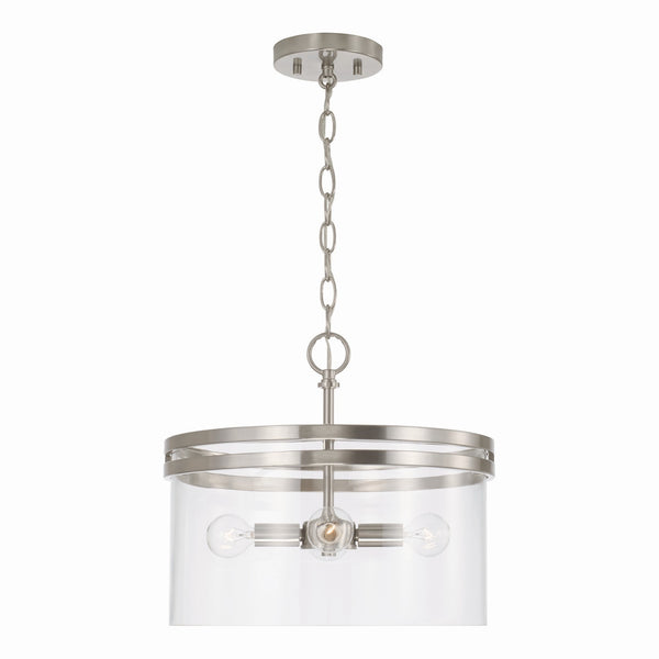 Four Light Semi-Flush Mount from the Fuller Collection in Brushed Nickel Finish by Capital Lighting