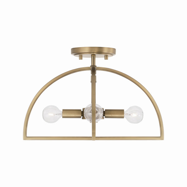 Four Light Semi-Flush Mount from the Lawson Collection in Aged Brass Finish by Capital Lighting
