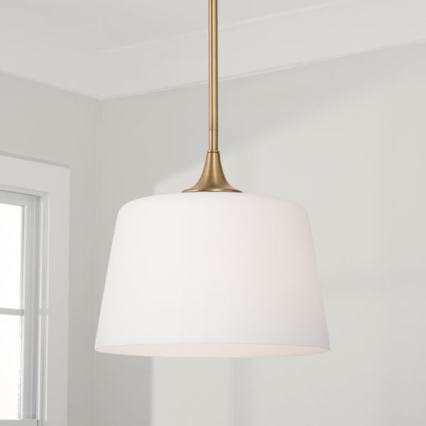 One Light Semi-Flush Mount from the Presley Collection in Aged Brass Finish by Capital Lighting