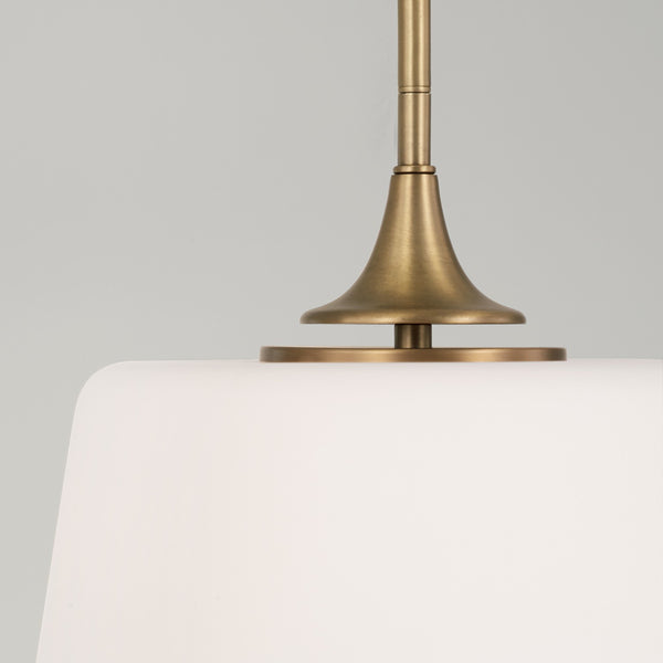 One Light Semi-Flush Mount from the Presley Collection in Aged Brass Finish by Capital Lighting