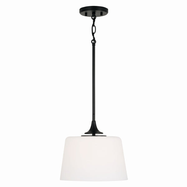 One Light Semi-Flush Mount from the Presley Collection in Matte Black Finish by Capital Lighting