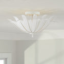 Three Light Semi-Flush Mount from the Eden Collection in Textured White Finish by Capital Lighting