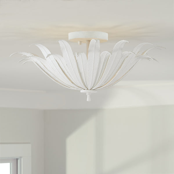 Three Light Semi-Flush Mount from the Eden Collection in Textured White Finish by Capital Lighting