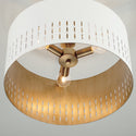 Three Light Semi-Flush Mount from the Dash Collection in Aged Brass and White Finish by Capital Lighting