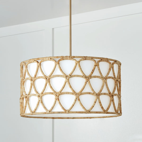 Four Light Pendant from the Tulum Collection in Matte Brass Finish by Capital Lighting