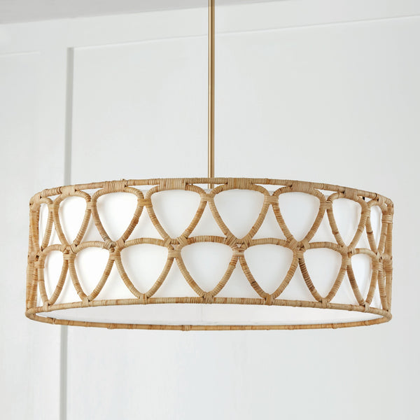 Four Light Pendant from the Tulum Collection in Matte Brass Finish by Capital Lighting