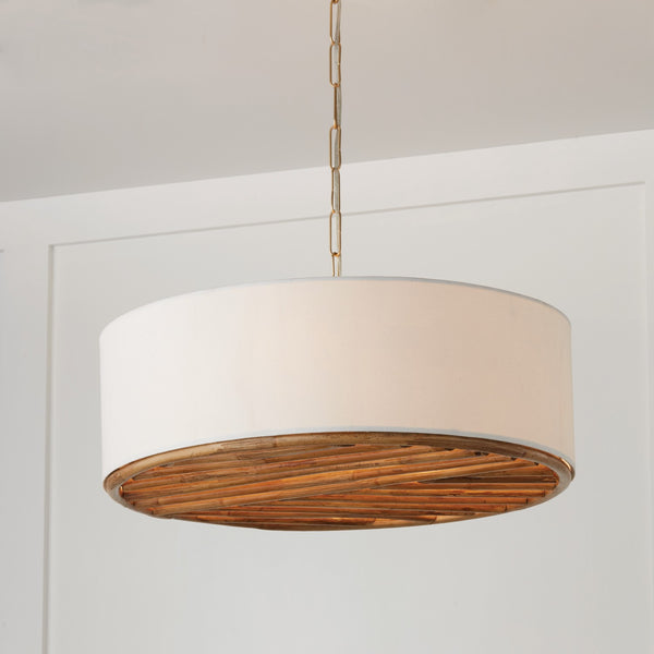 Four Light Pendant from the Soleil Collection in Matte Brass Finish by Capital Lighting
