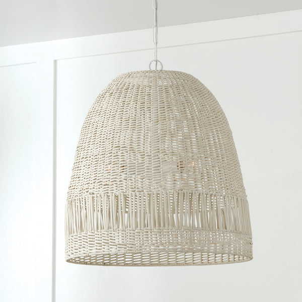 Three Light Pendant from the Naomi Collection in Chalk White Finish by Capital Lighting