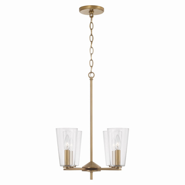Four Light Pendant from the Portman Collection in Aged Brass Finish by Capital Lighting