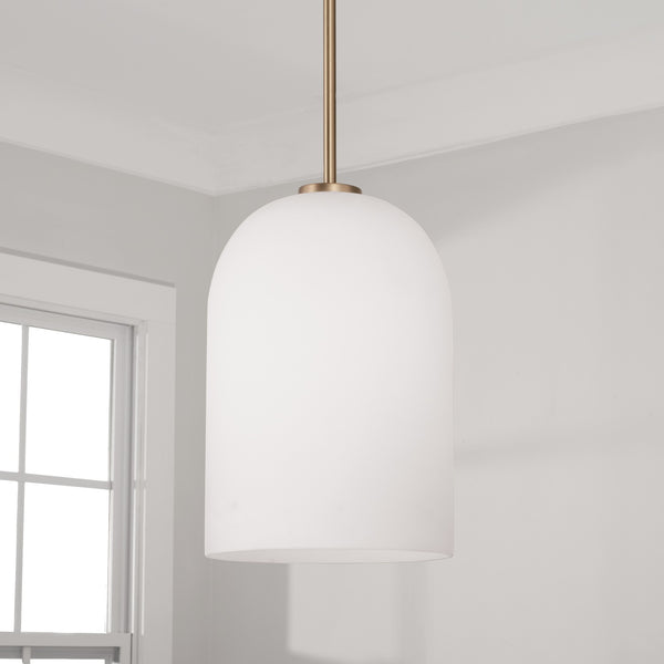 One Light Pendant from the Lawson Collection in Aged Brass Finish by Capital Lighting