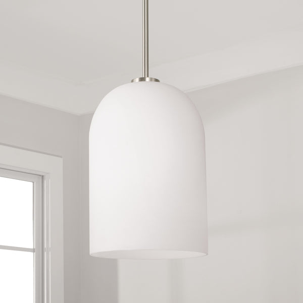 One Light Pendant from the Lawson Collection in Brushed Nickel Finish by Capital Lighting
