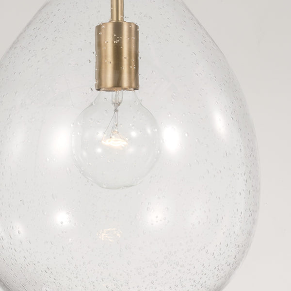 One Light Pendant from the Brentwood Collection in Aged Brass Finish by Capital Lighting