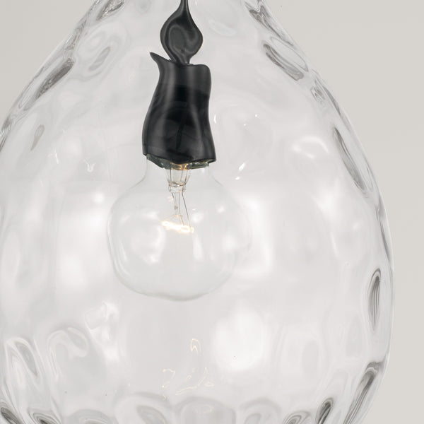 One Light Pendant from the Brentwood Collection in Matte Black Finish by Capital Lighting