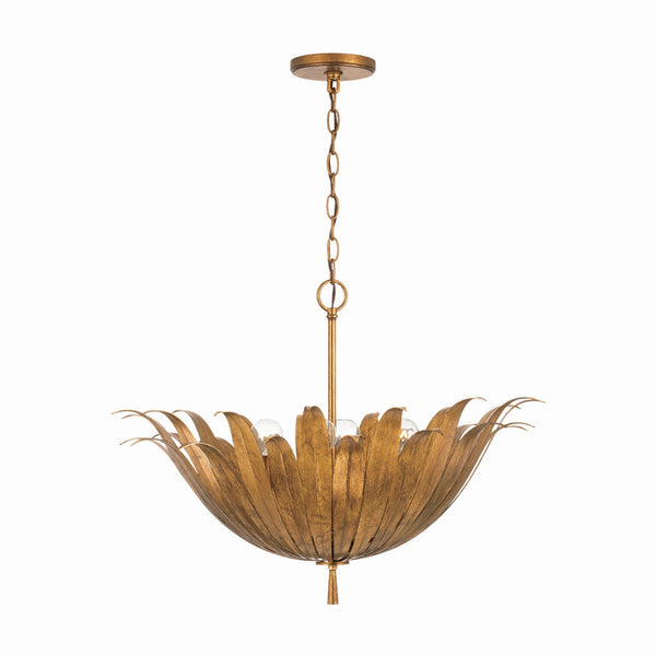 Four Light Pendant from the Eden Collection in Antique Gold Finish by Capital Lighting