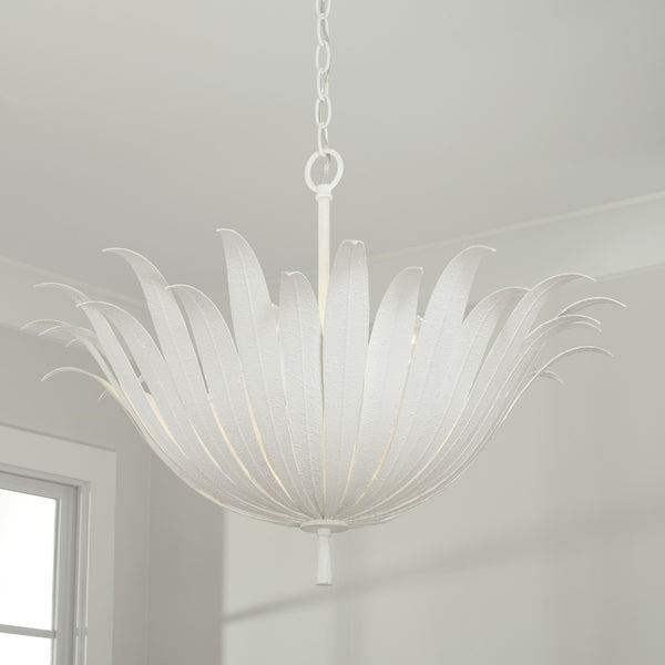 Four Light Pendant from the Eden Collection in Textured White Finish by Capital Lighting