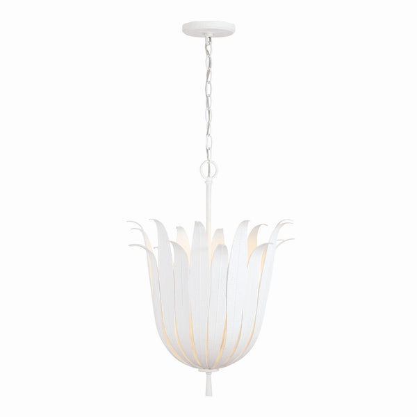 Four Light Pendant from the Eden Collection in Textured White Finish by Capital Lighting