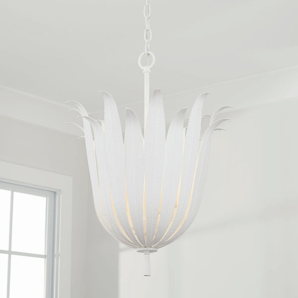 Four Light Pendant from the Eden Collection in Textured White Finish by Capital Lighting
