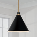 One Light Pendant from the Bradley Collection in Aged Brass and Black Finish by Capital Lighting