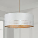 Three Light Pendant from the Dash Collection in Aged Brass and White Finish by Capital Lighting