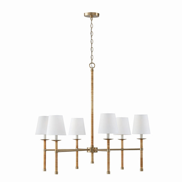 Six Light Chandelier from the Tulum Collection in Matte Brass Finish by Capital Lighting