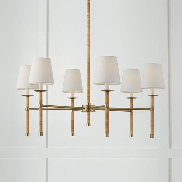 Six Light Chandelier from the Tulum Collection in Matte Brass Finish by Capital Lighting