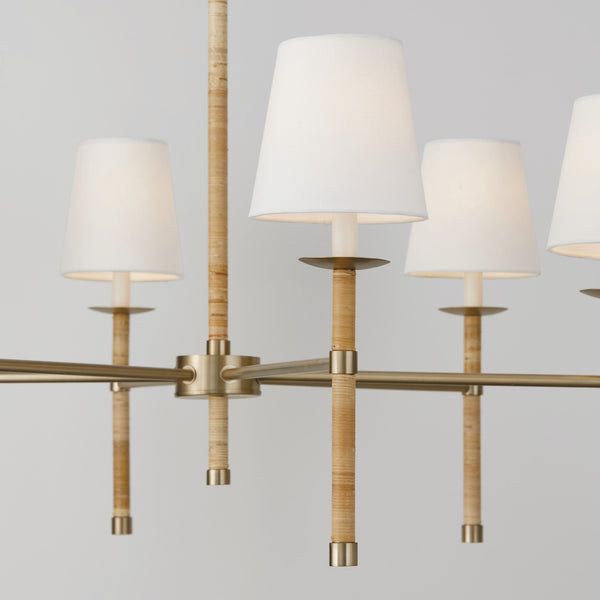 Six Light Chandelier from the Tulum Collection in Matte Brass Finish by Capital Lighting