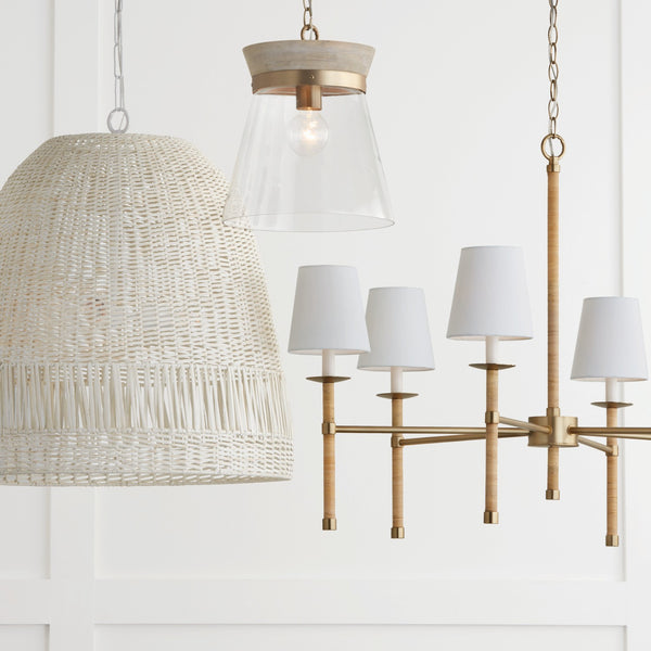 Six Light Chandelier from the Tulum Collection in Matte Brass Finish by Capital Lighting