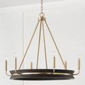 Six Light Chandelier from the Finn Collection in Black Stain and Matte Brass Finish by Capital Lighting