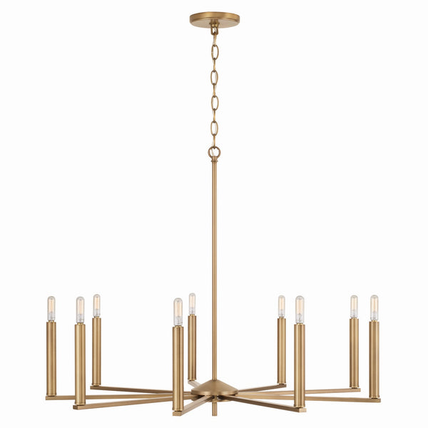 Nine Light Chandelier from the Portman Collection in Aged Brass Finish by Capital Lighting